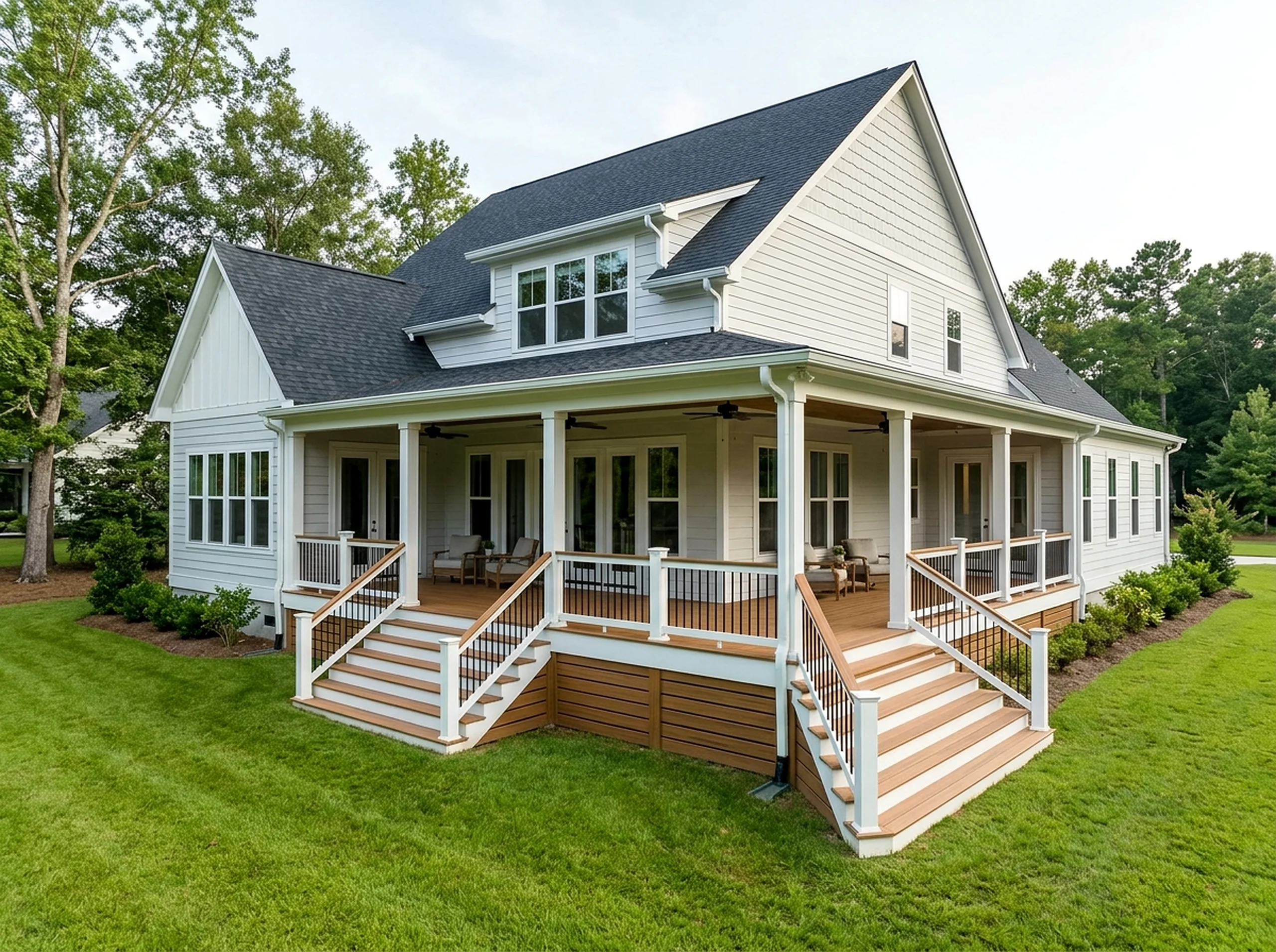 300 sq ft White Composite Farmhouse deck