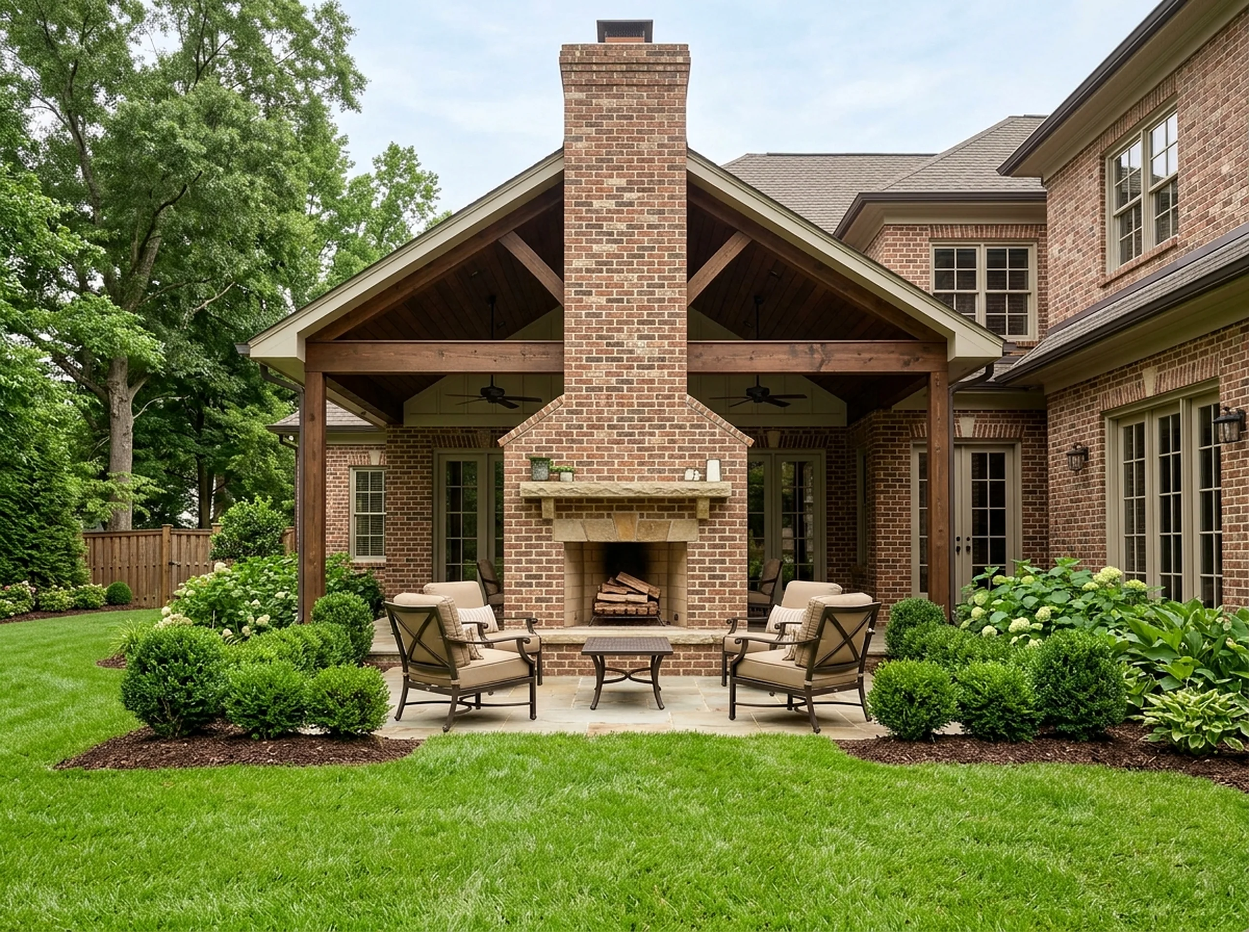 Compact Charcoal Masonry Traditional fireplace