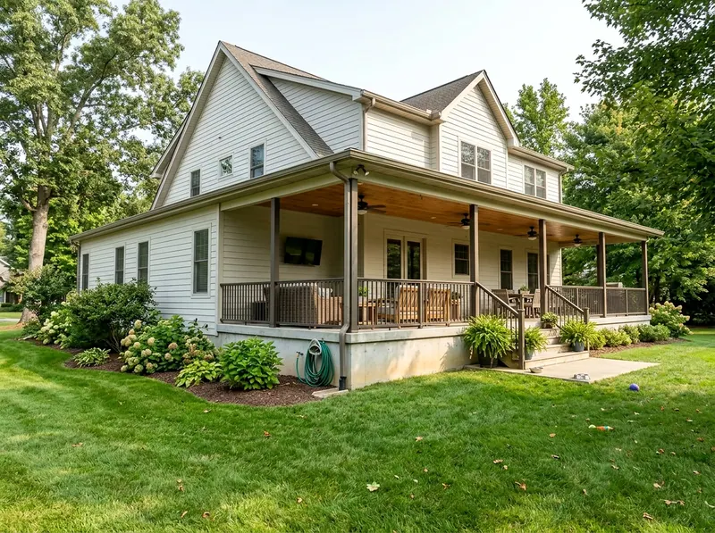 1000 sq ft Charcoal Mature planting Farmhouse landscaping