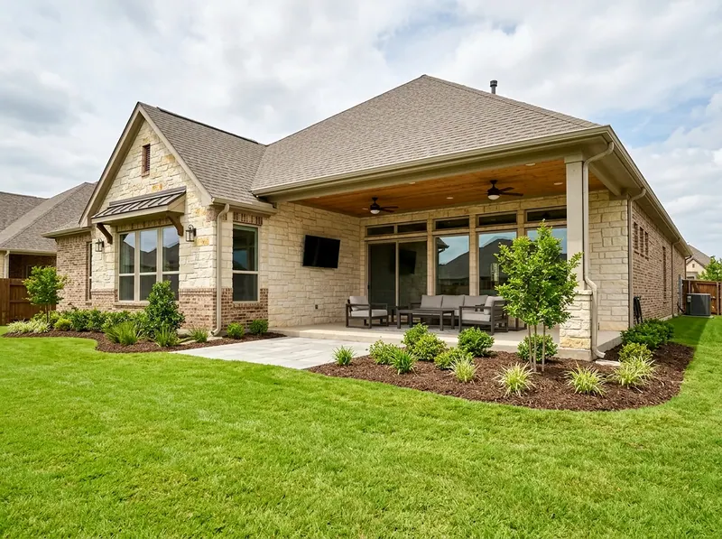 500 sq ft Limestone New planting Modern landscaping