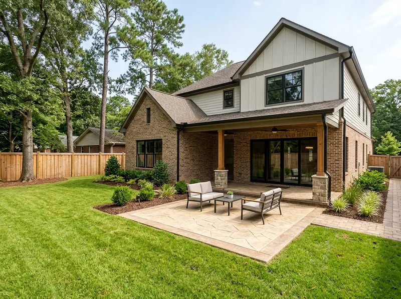 200 sq ft Limestone Stamped Modern pavers & patio
