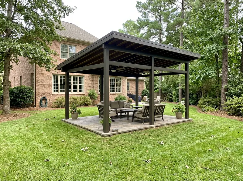 12×16 ft Charcoal Aluminum Traditional Flat / shed Freestanding pavilion