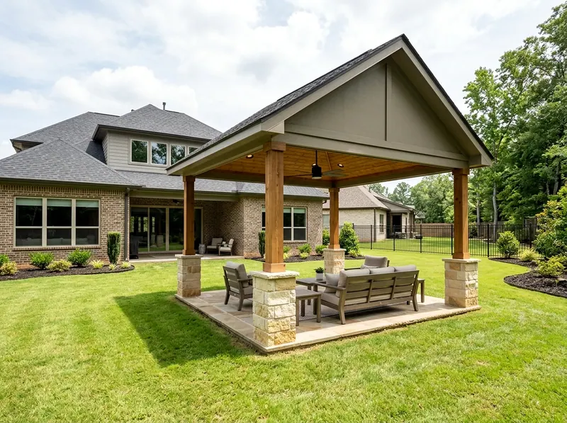 12×14 ft Limestone Solid Modern Gable Freestanding pavilion