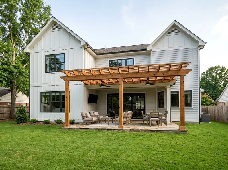 200 sq ft White Cedar Modern Farmhouse Open pergola