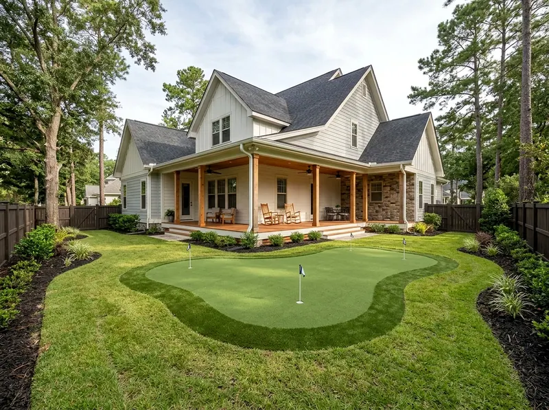 300 sq ft White Contoured green Farmhouse putting green