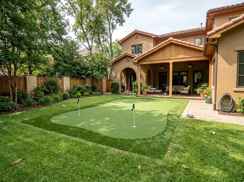 500 sq ft Natural cedar Putting green Mediterranean putting green