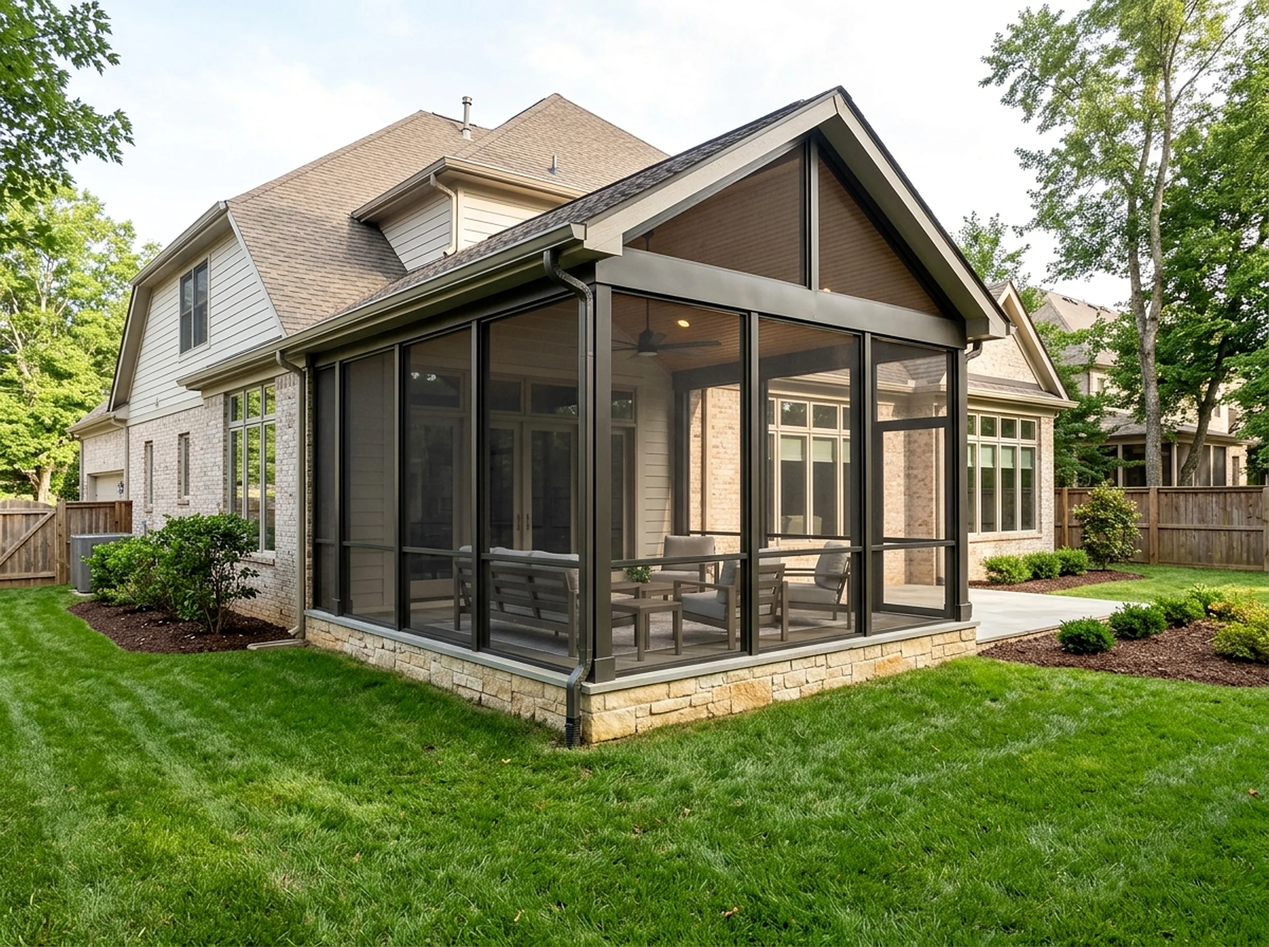 200 sq ft Limestone Screen room Modern screen room
