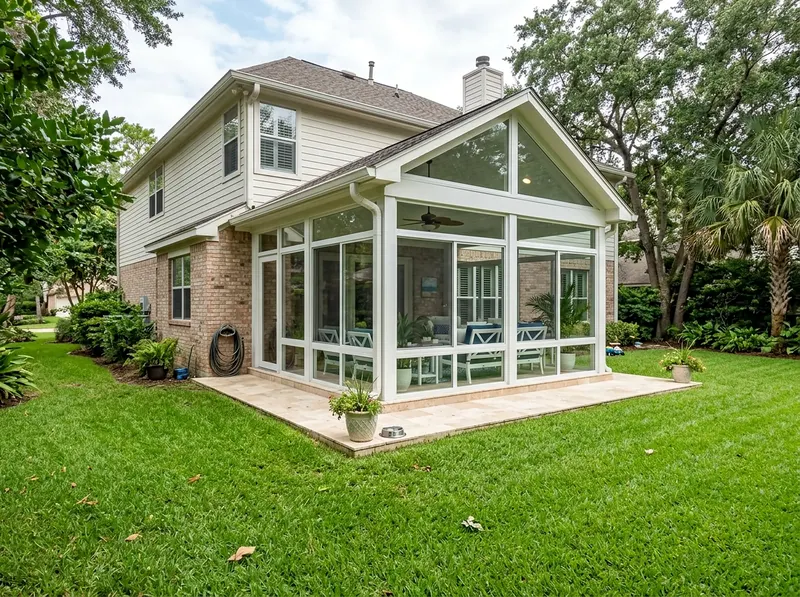 120 sq ft Limestone Three-season Coastal sunroom