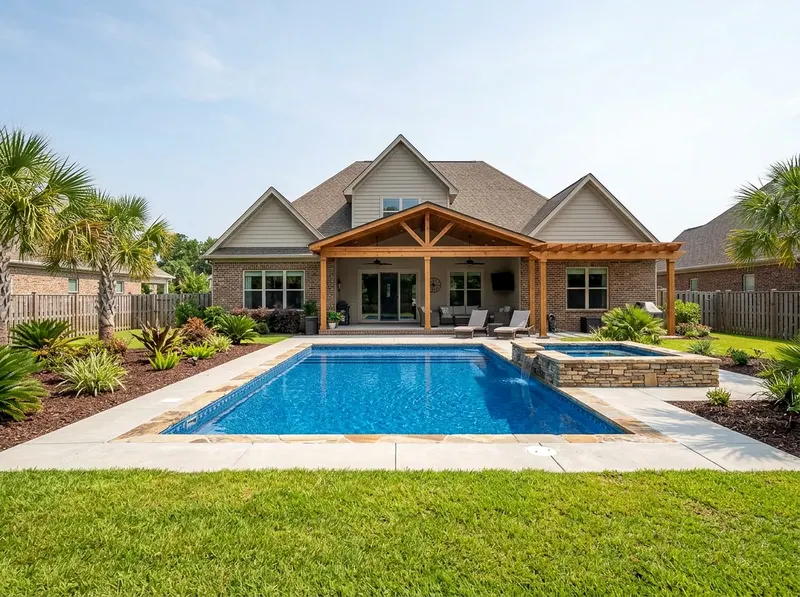 Large yard Natural cedar Value liner Tropical vinyl liner pool