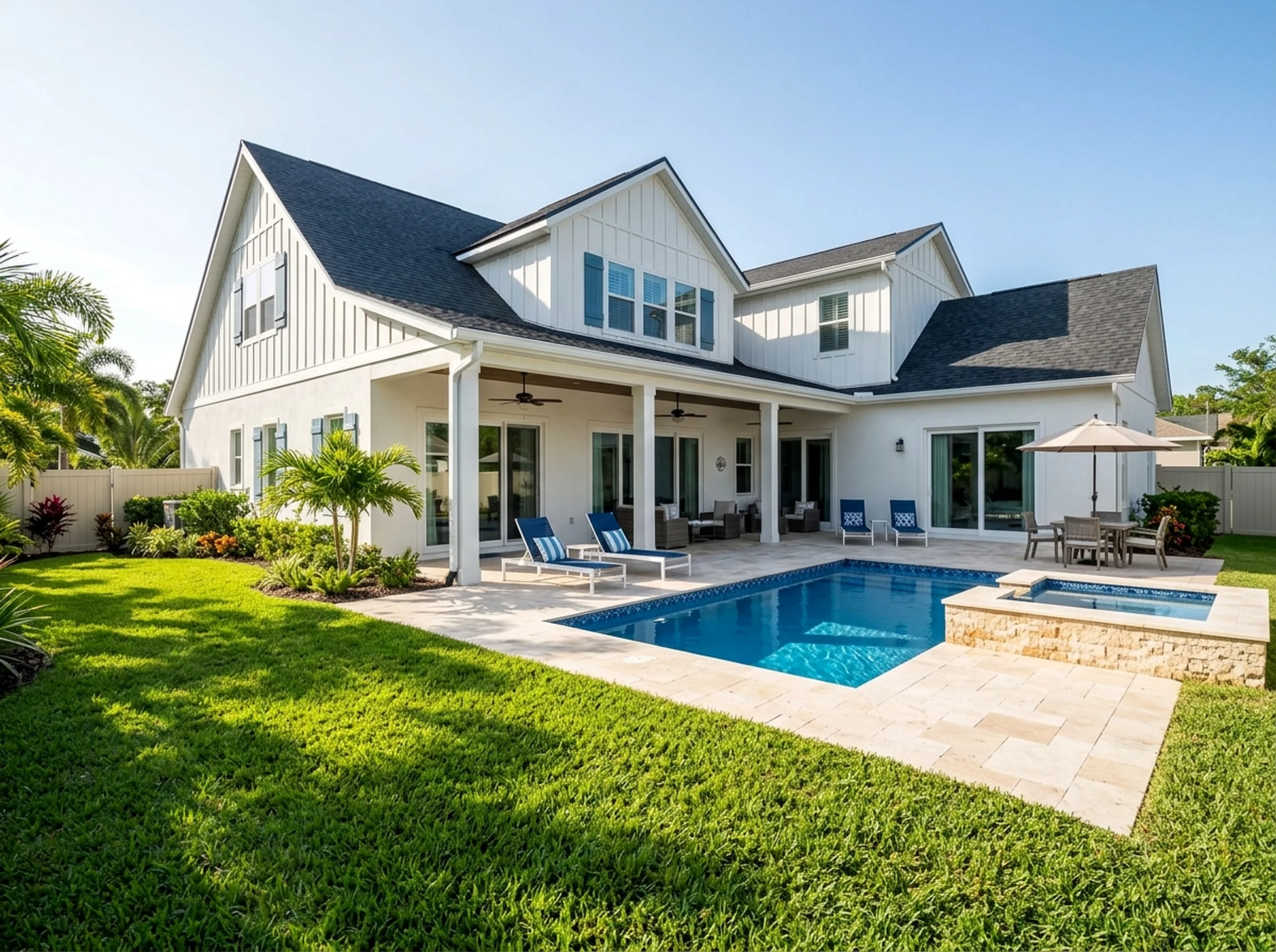 Smaller yard Limestone Value liner Coastal vinyl liner pool