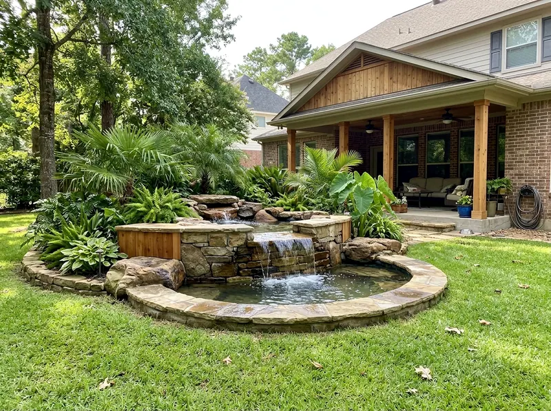 Large Natural cedar Fountain Tropical water feature